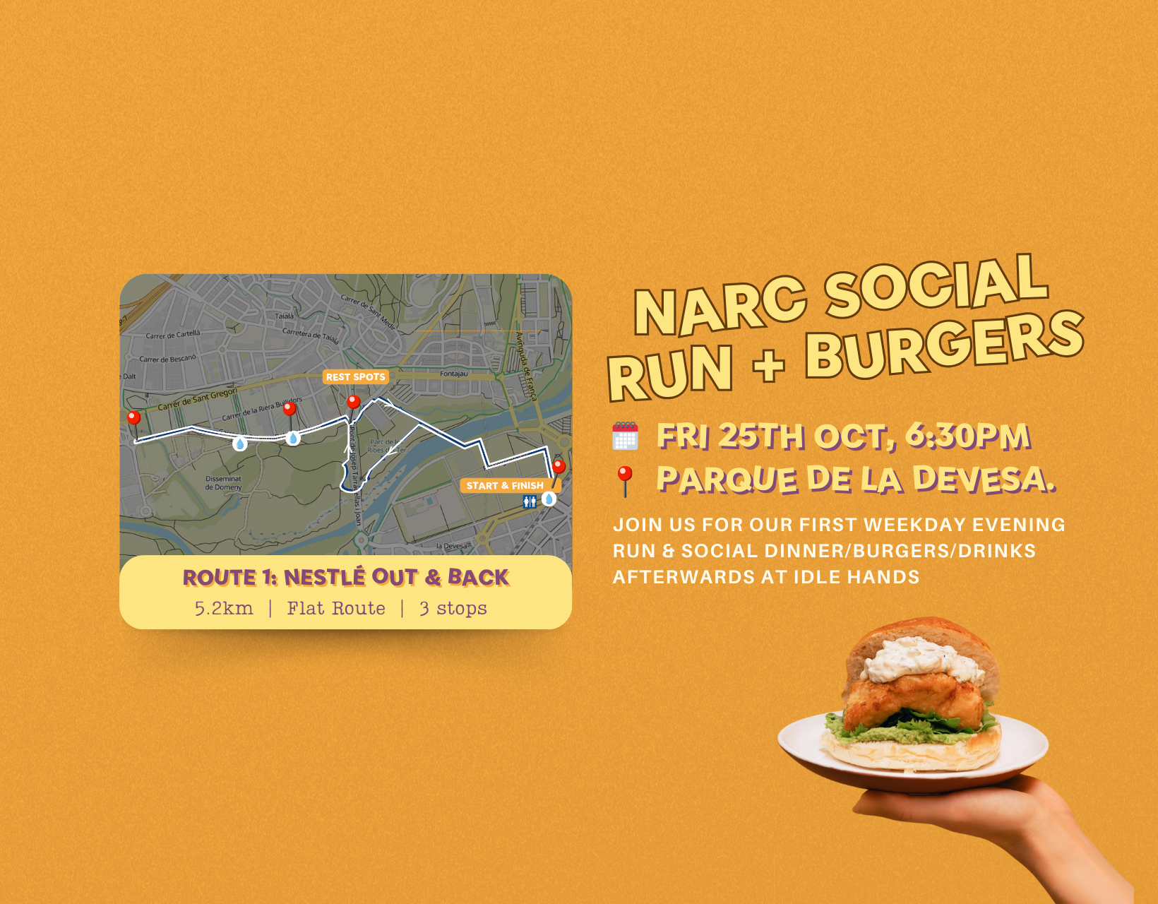 ✌🏽 NARC Social Run & Burgers at Idle Hands 🍔