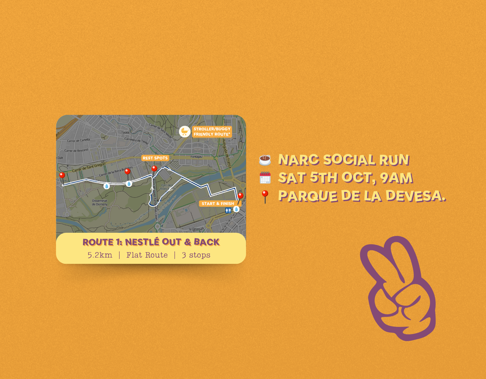 ✌🏽 NARC Social Run: ☕️ Route 1: Nestlé Out & Back *stroller friendly