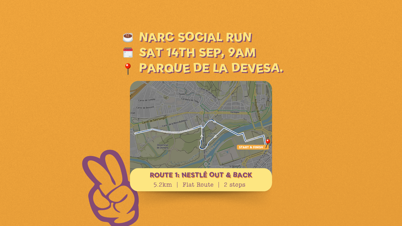 ✌🏽 NARC Social Run: Route 1: Nestlé Out & Back